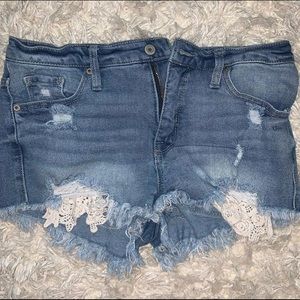 high rise jean shorts